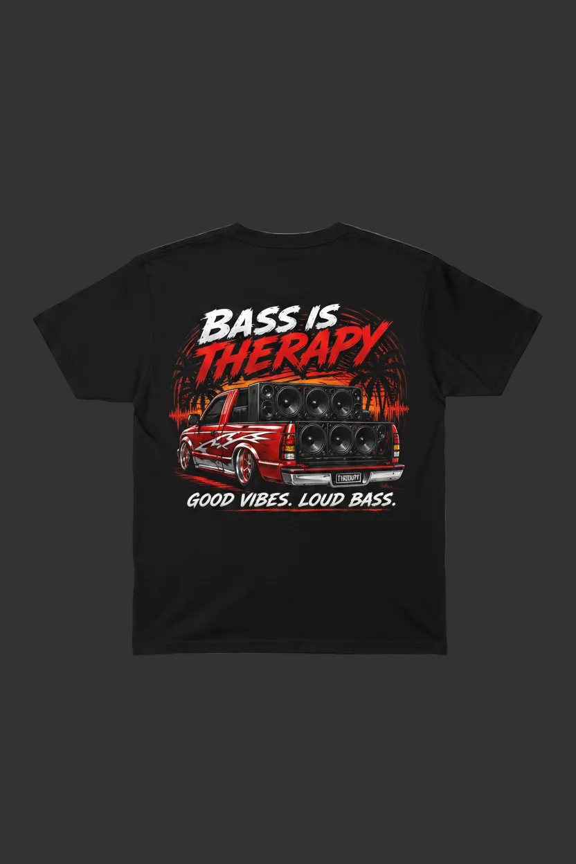 Bass Is Therapy - Flat Lay Grey BG