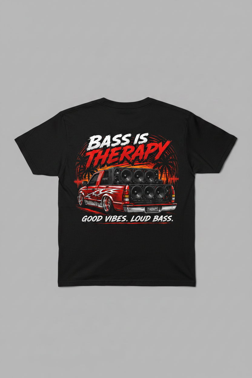 Bass Is Therapy - Flat Lay Grey BG