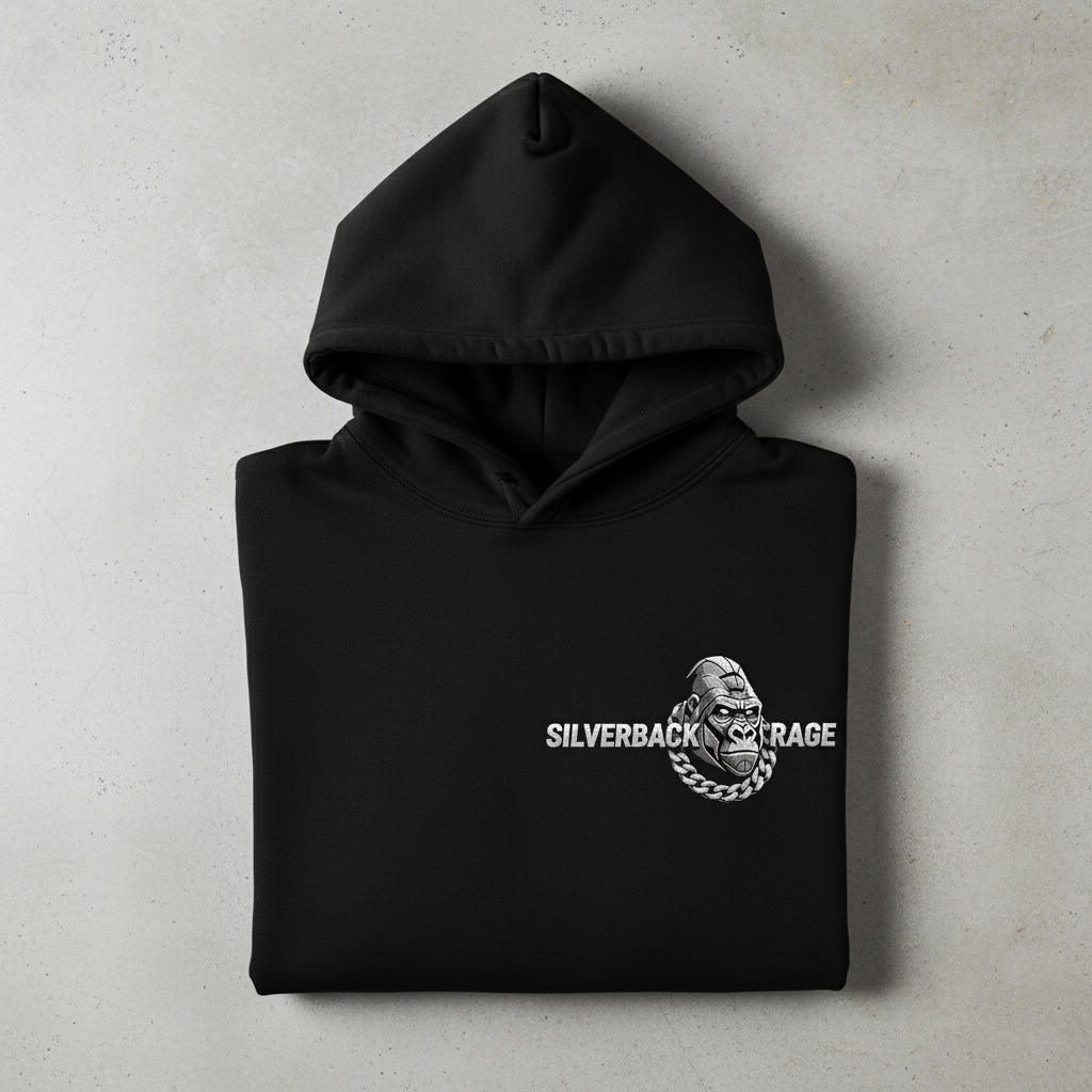 Black Hoodie with Chest Logo