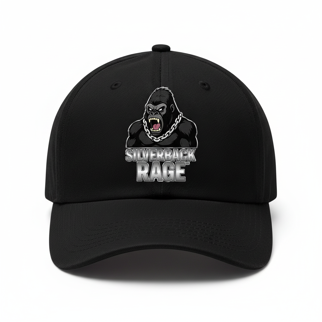 Black Silverback Rage Baseball Cap