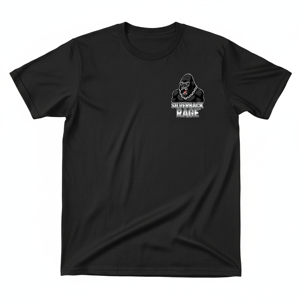 Black Silverback Rage T-Shirt Front