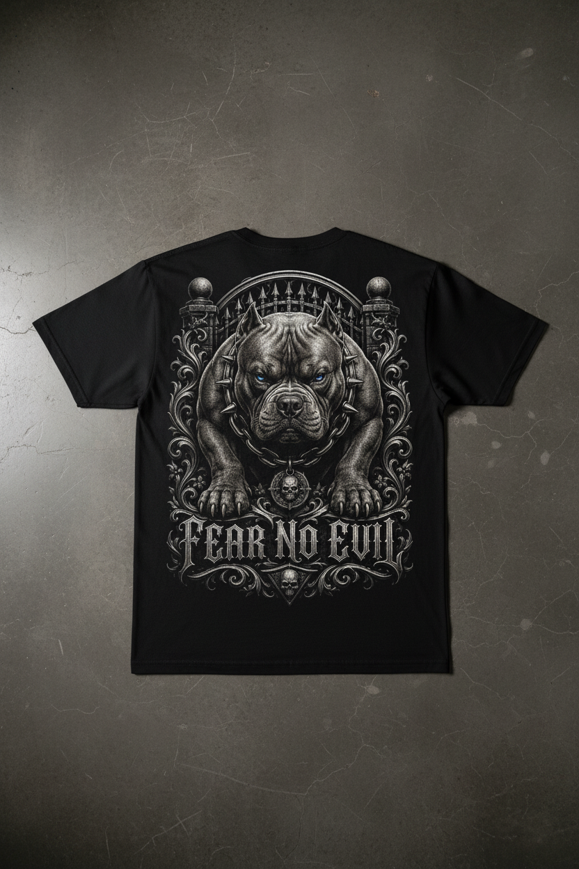Fear No Evil Back T-Shirt Mockup