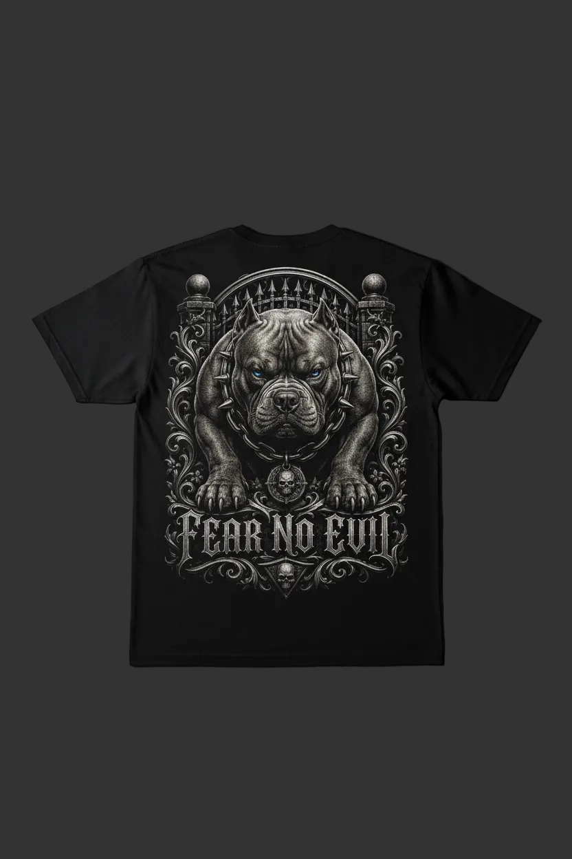 Fear No Evil Back T-Shirt Mockup