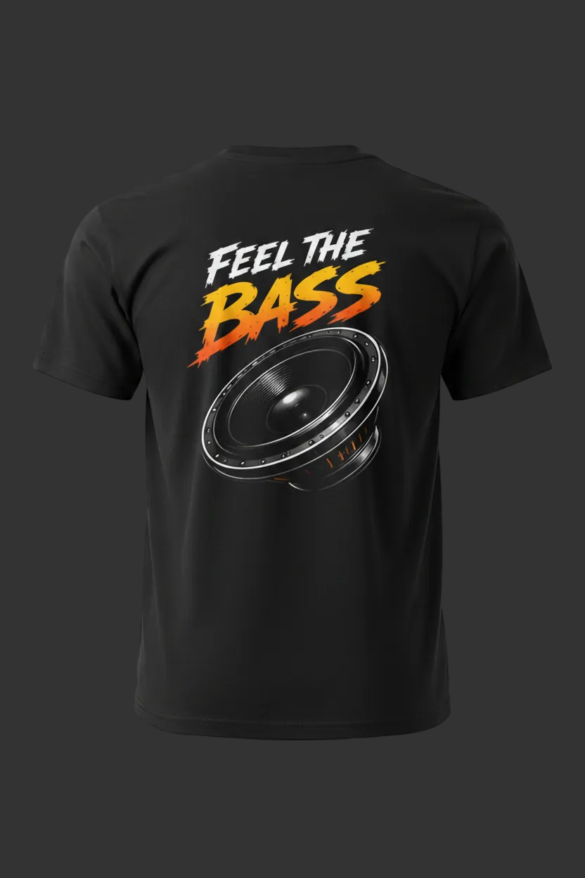 Feel The Bass - Grey BG Mockup