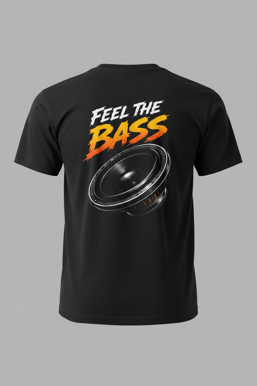 Feel The Bass - Grey BG Mockup