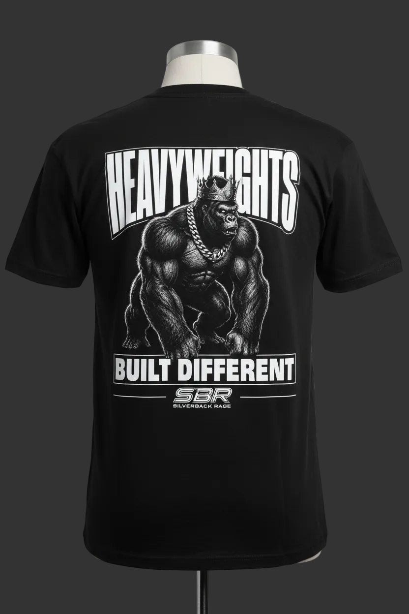 Heavyweights Built Different Back Tee Mockup