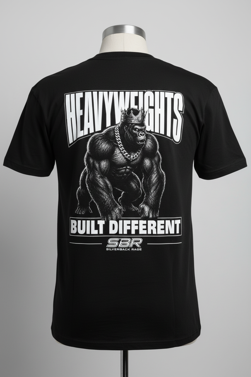 Heavyweights Built Different Back Tee Mockup