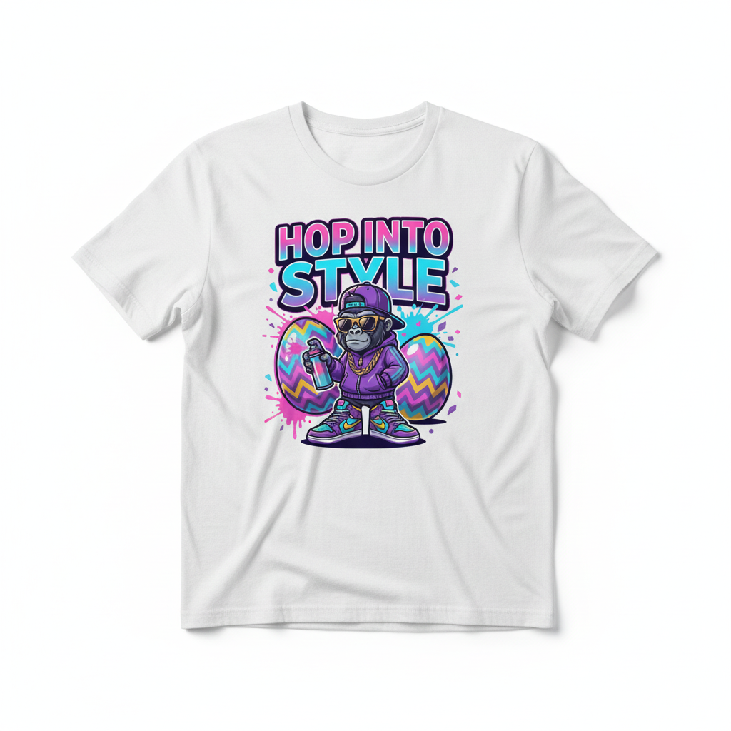 Hop Into Style Gorilla T-Shirt Mockup