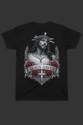 Jesus Saves Black T-Shirt Back Mockup