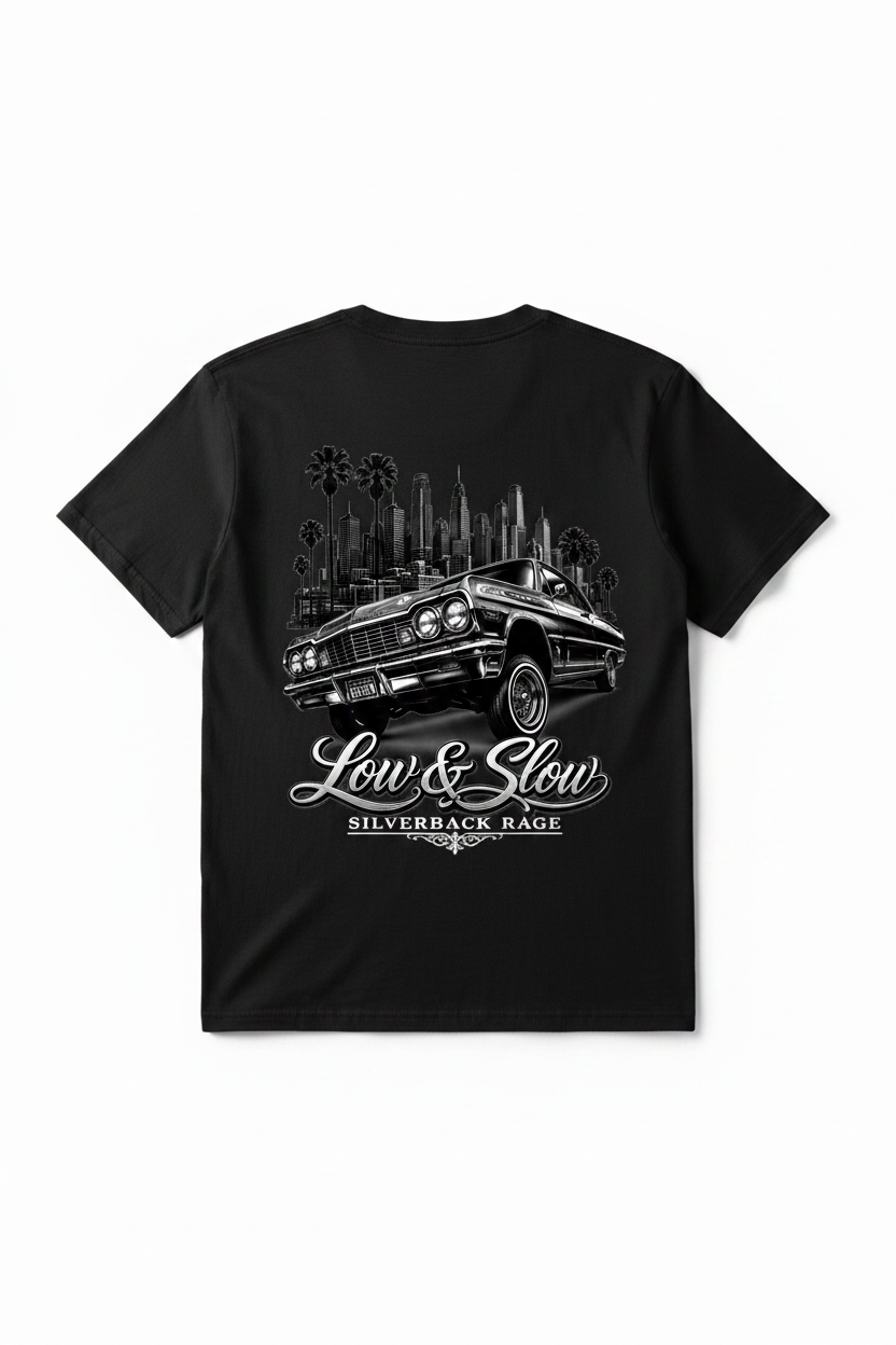 Low & Slow Silverback Rage Back Tee Mockup