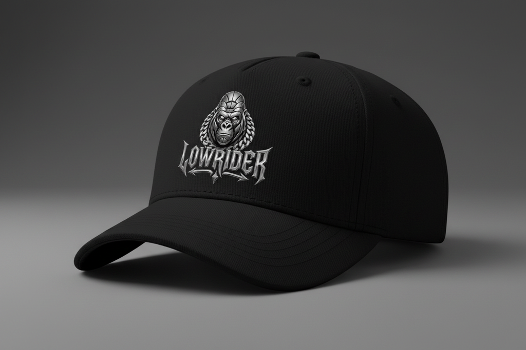LOWRIDER Logo on Black Baseball Cap