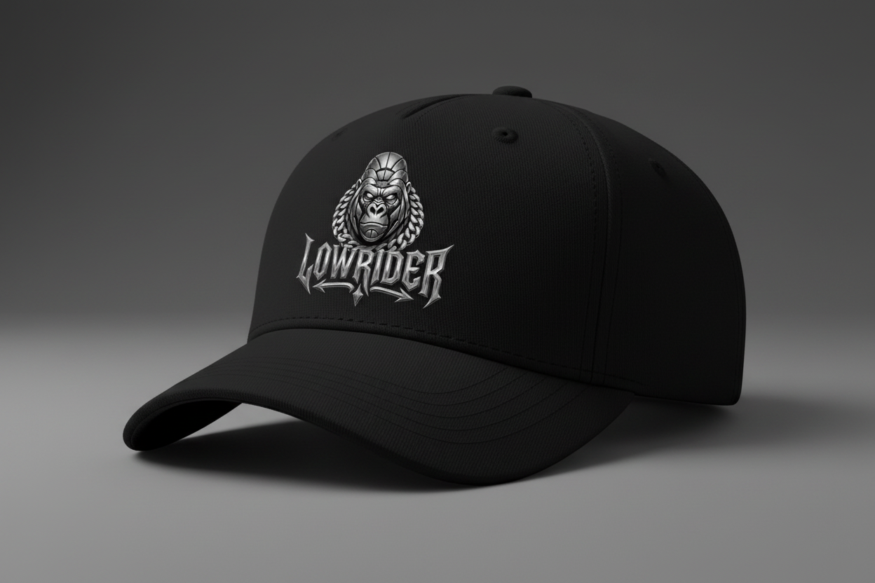 LOWRIDER Logo on Black Baseball Cap