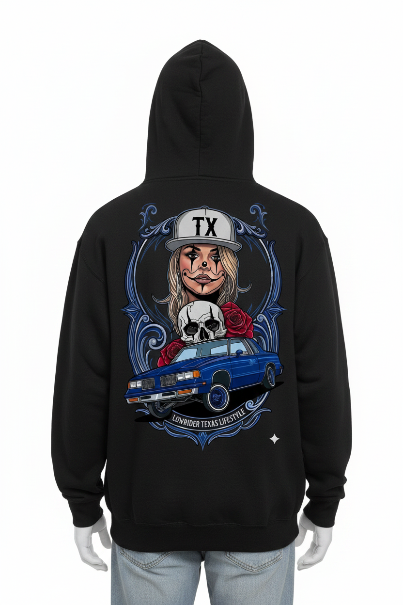 Lowrider Texas Lifestyle Black Hoodie Back