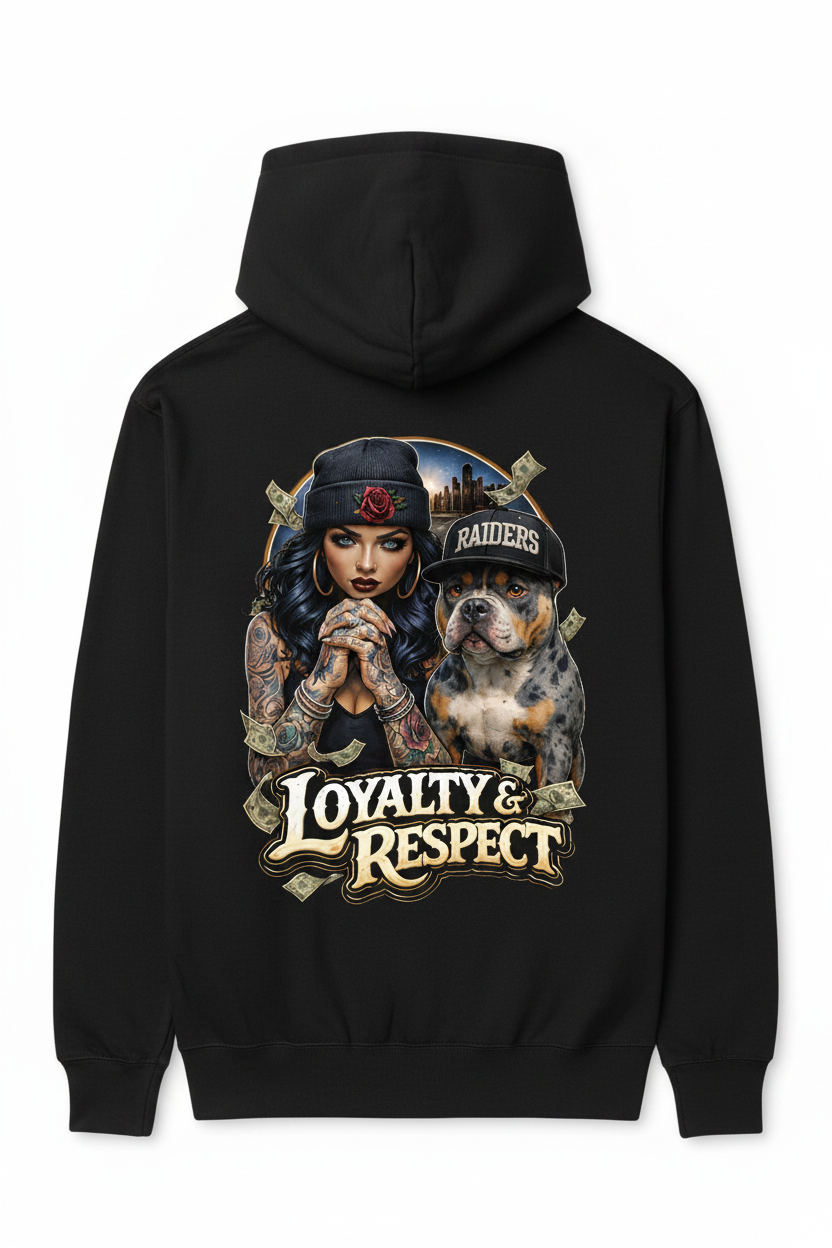 Loyalty & Respect - Black Hoodie Back