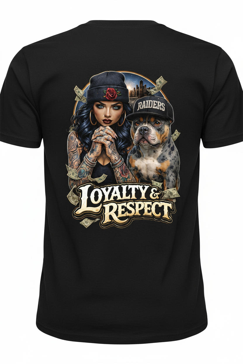 Loyalty & Respect - Black T-Shirt Back