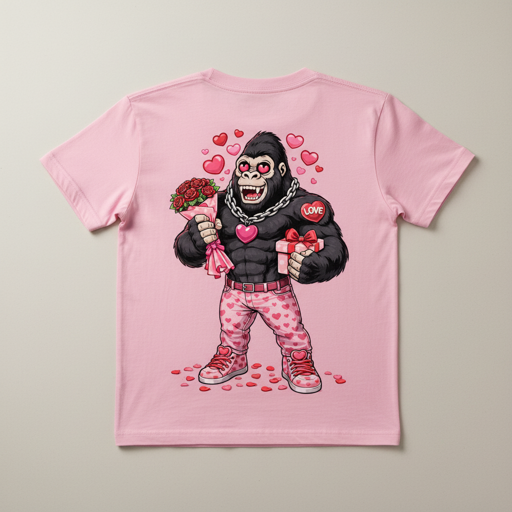 Pink t-shirt back view