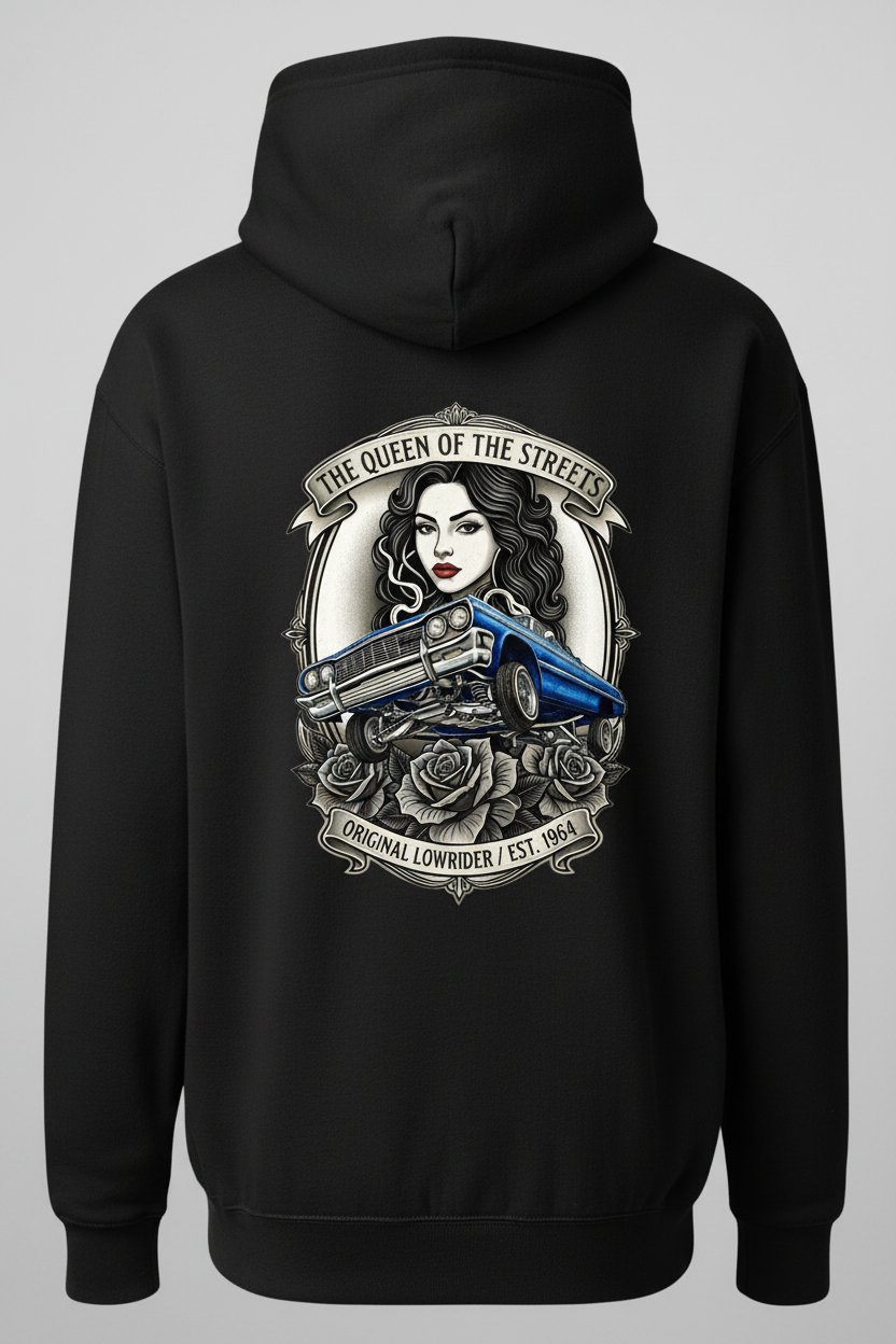 Queen of the Streets - Black Hoodie Back
