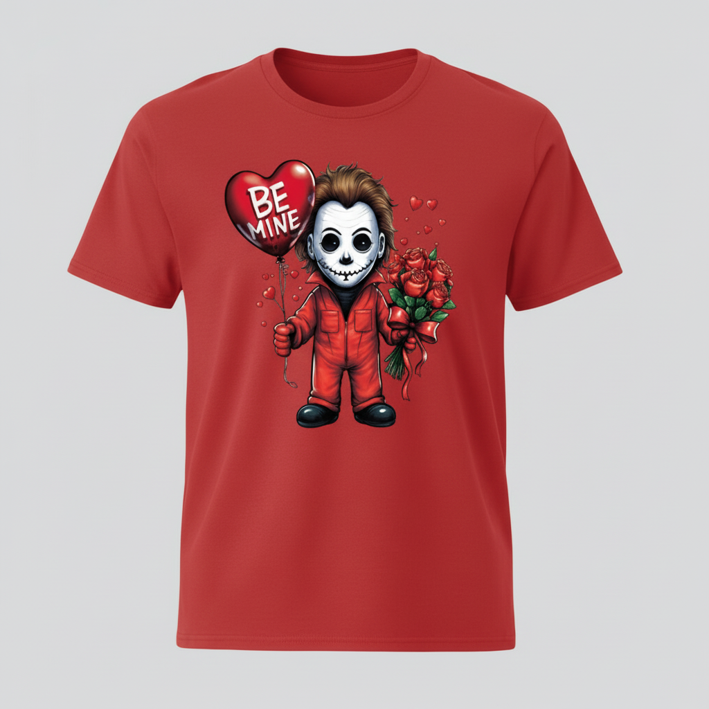 Red shirt with Valentine horror design
