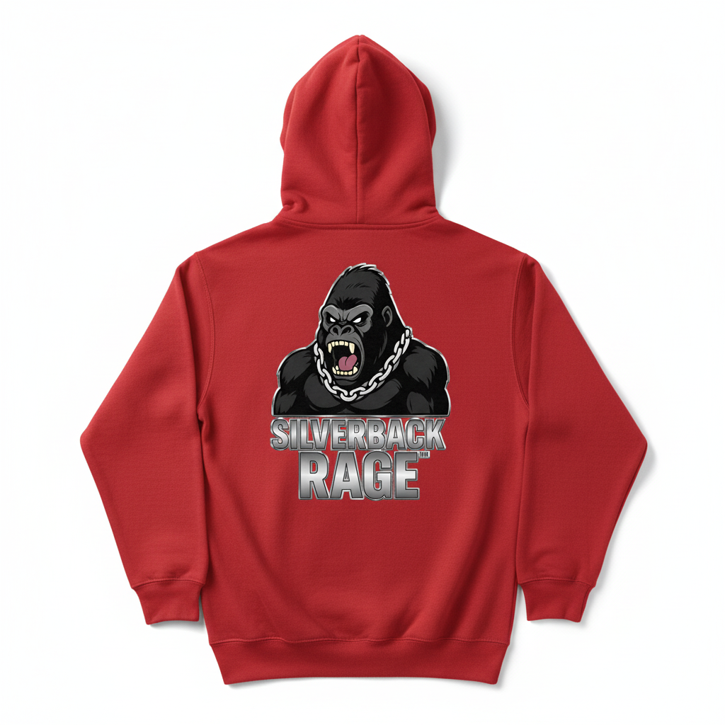 Red Silverback Rage Hoodie Back