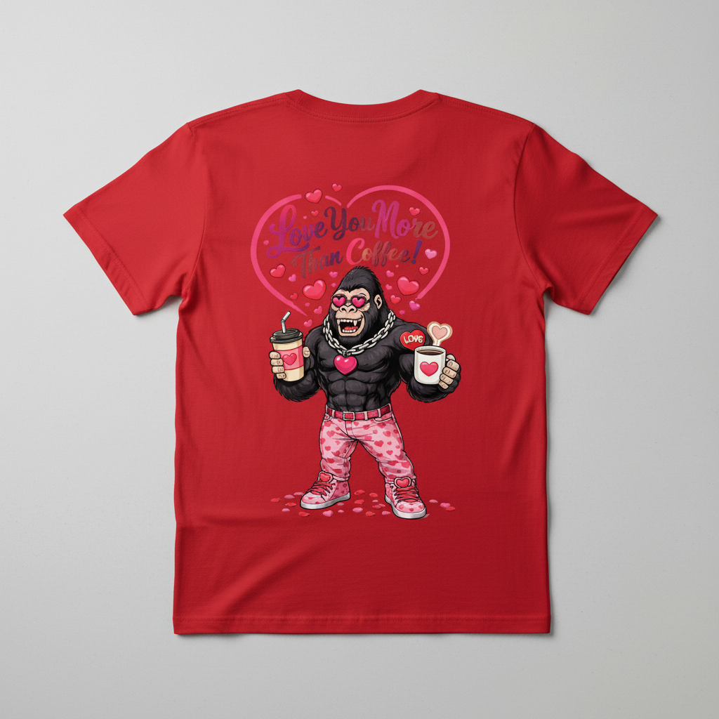 Red t-shirt back view