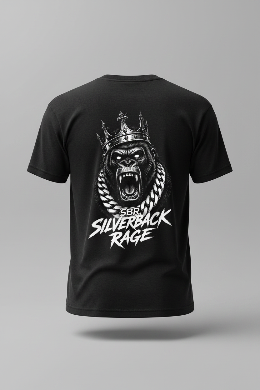 Silverback Rage Back Print T-Shirt Mockup