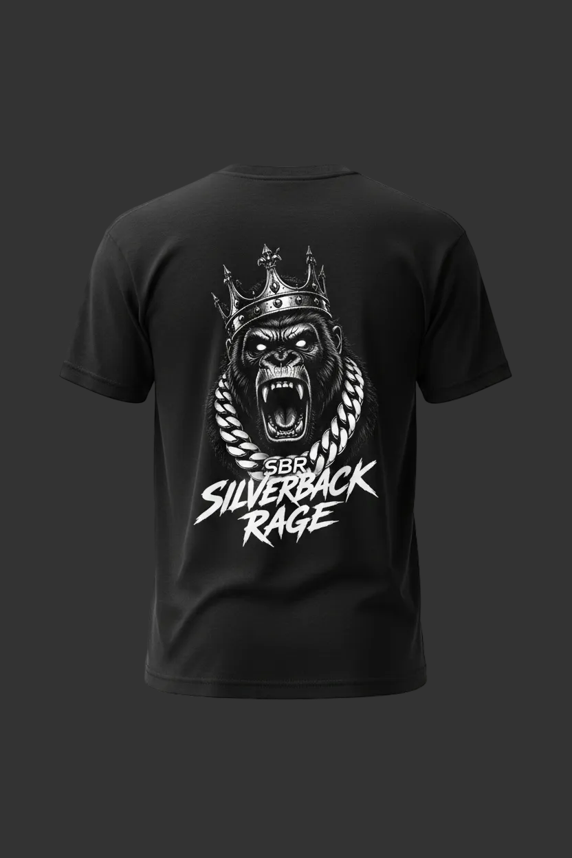 Silverback Rage Back Print T-Shirt Mockup