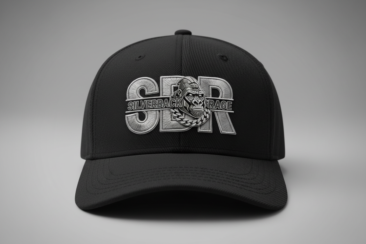 Silverback Rage Black Baseball Cap Front