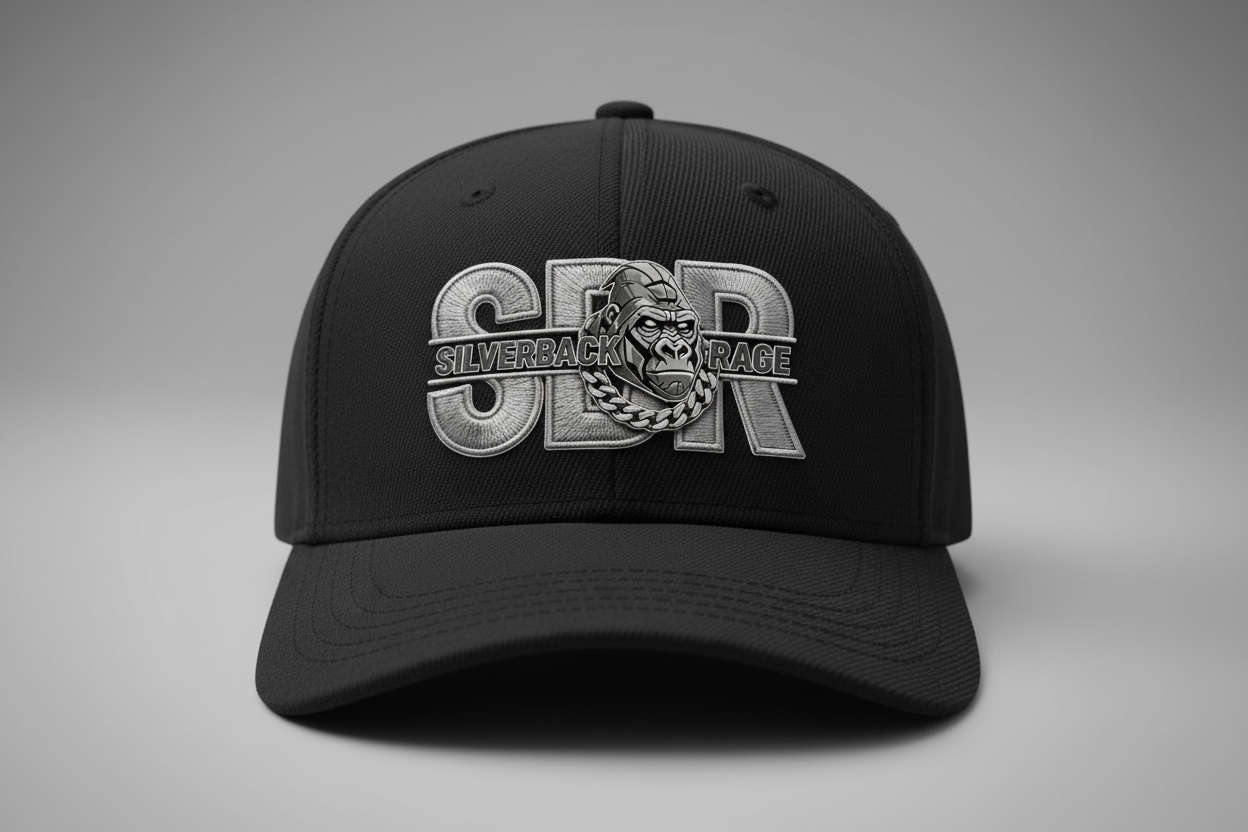 Silverback Rage Black Baseball Cap Front