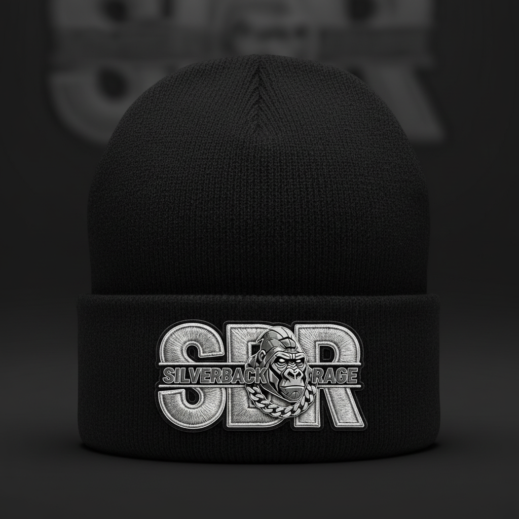 Silverback Rage Black Beanie Front