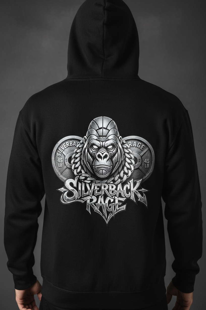 Silverback Rage Black Hoodie Back