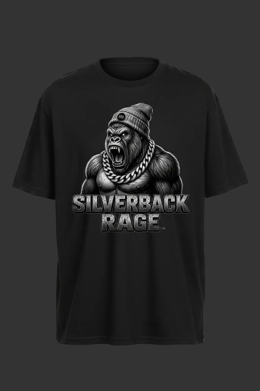 Silverback Rage Gorilla Mascot Front T-Shirt Mockup