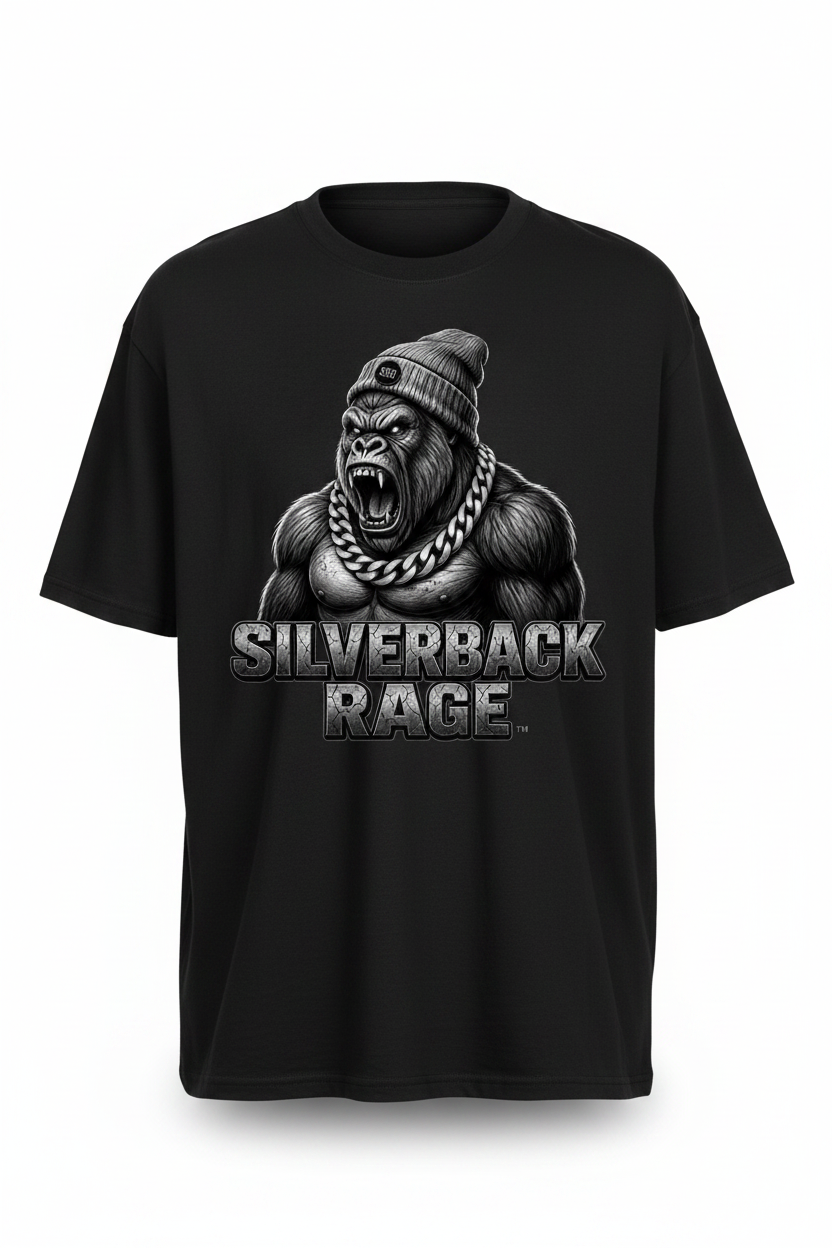 Silverback Rage Gorilla Mascot Front T-Shirt Mockup