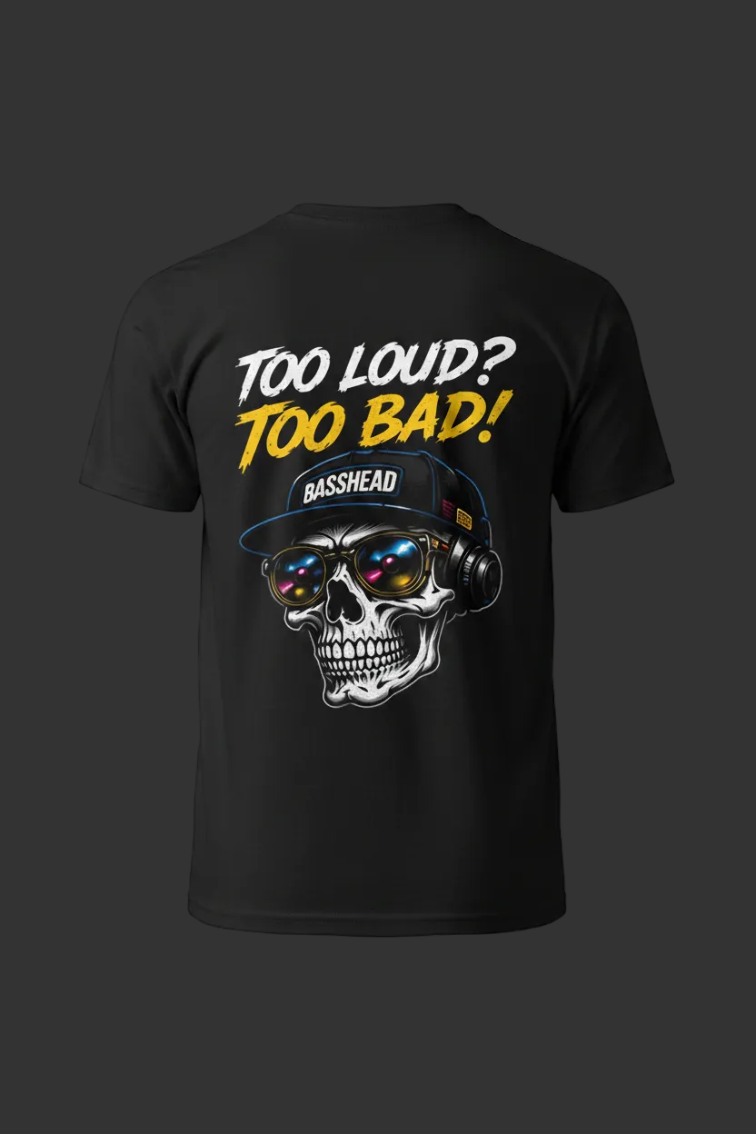 Too Loud Too Bad - Grey BG Mockup