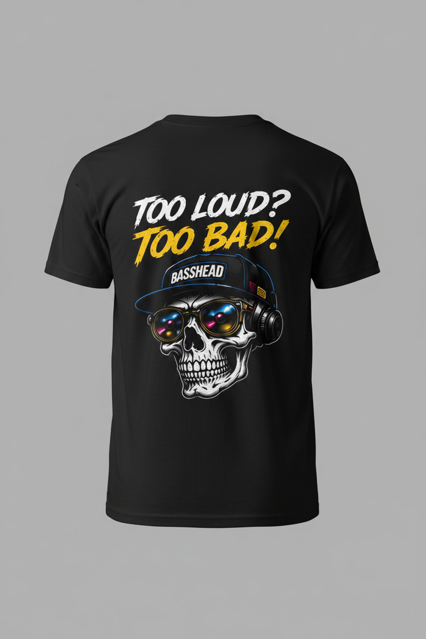 Too Loud Too Bad - Grey BG Mockup