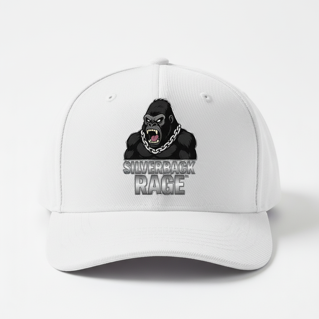 White Silverback Rage Baseball Cap