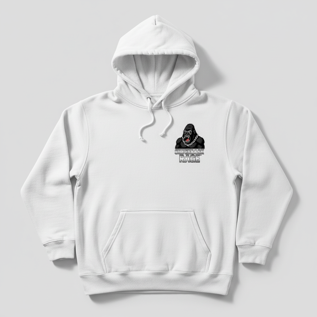 White Silverback Rage Hoodie Front