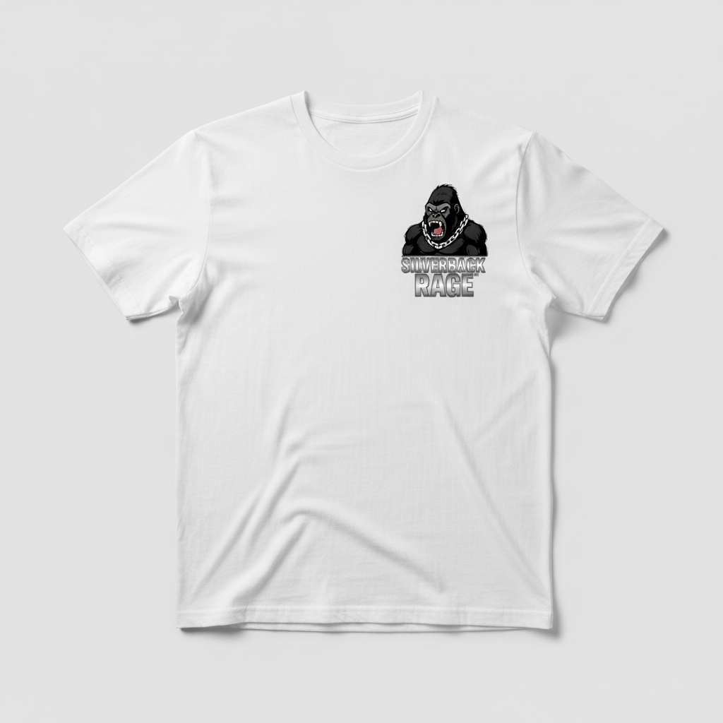 White Silverback Rage T-Shirt Front